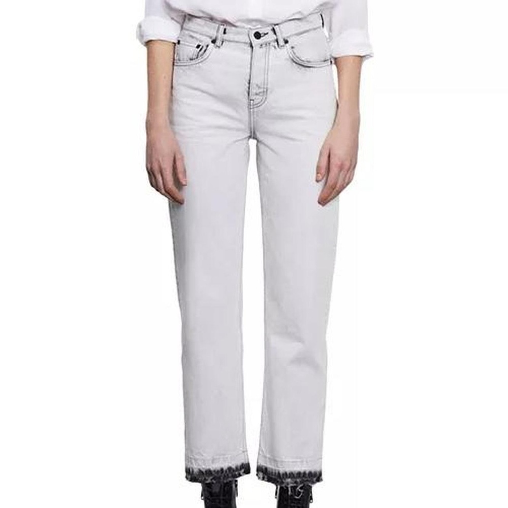 The Kooples straight Bleached jeans in white size 28